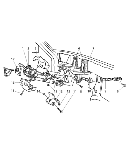 1997 Jeep Cherokee SHROUD-Steering Column Diagram for 5FV74LAZ