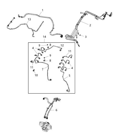 2020 Jeep Wrangler Fuel Lines/Tubes And Related Parts Diagram 5