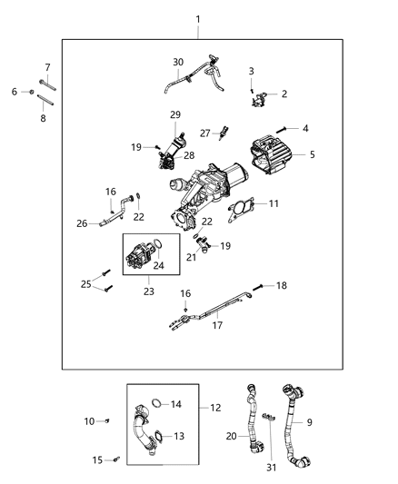 2018 Jeep Compass Gasket-THERMOSTAT Diagram for 68101522AA