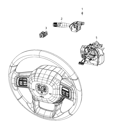 2019 Ram 2500 Steering Column Control Module Clock Spring Diagram for 68425690AA