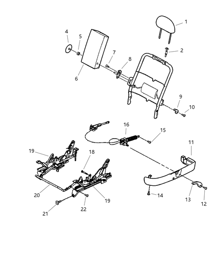 2003 Dodge Intrepid RECLINER-Front Seat Back Diagram for 5096096AA