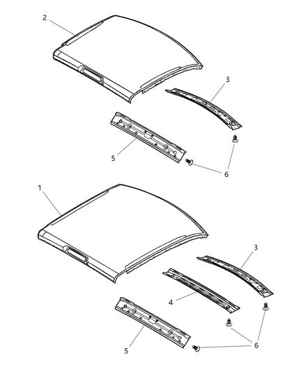 2008 Dodge Ram 2500 Panel-Roof Diagram for 55364421AA