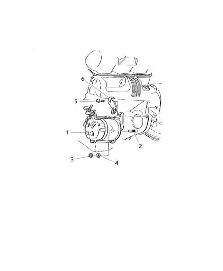 2000 Dodge Durango Starter & Mounting Diagram