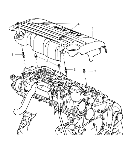 2009 Chrysler PT Cruiser Engine Cover & Related Parts Diagram 1