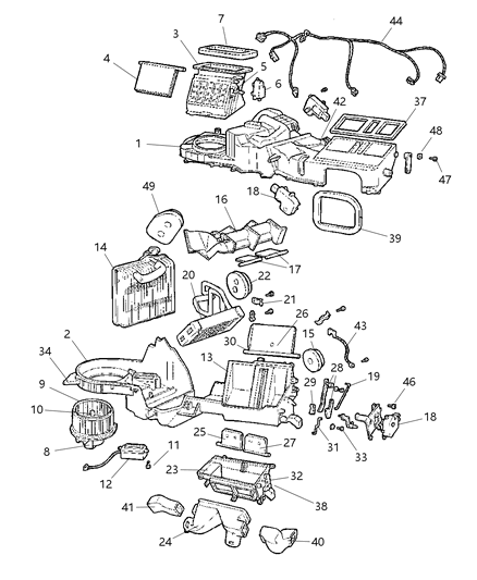 1999 Jeep Grand Cherokee HEVAC With Manual Control Diagram 2