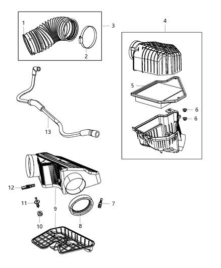 2011 Dodge Grand Caravan Air Cleaner Diagram 1