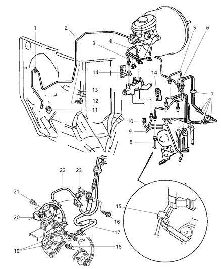 Brake Lines, Front - 2001 Jeep Cherokee