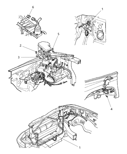 2002 Dodge Dakota Wiring-HEADLAMP To Dash Diagram for 56049240AC