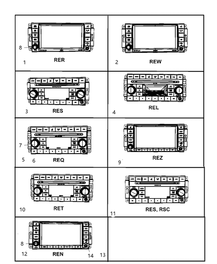 2008 Chrysler Sebring Radio-AM/FM/6 Dvd Diagram for 5064111AH