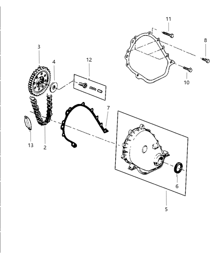 1998 Jeep Grand Cherokee Timing Gear & Cover Diagram 1