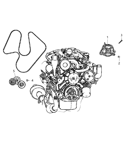 2004 Jeep Grand Cherokee Alternator & Mounting Diagram 2