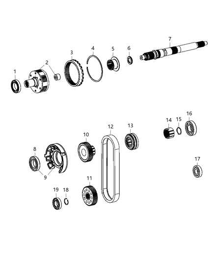 2012 Ram 3500 Ring-Output Shaft Diagram for 68161358AA