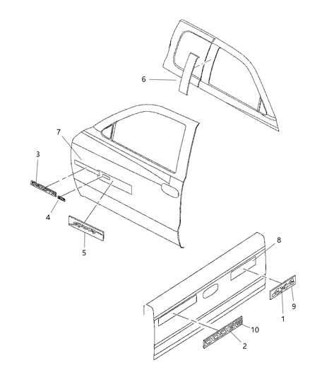 1999 Dodge Dakota Decal Diagram for 5DV76PCH