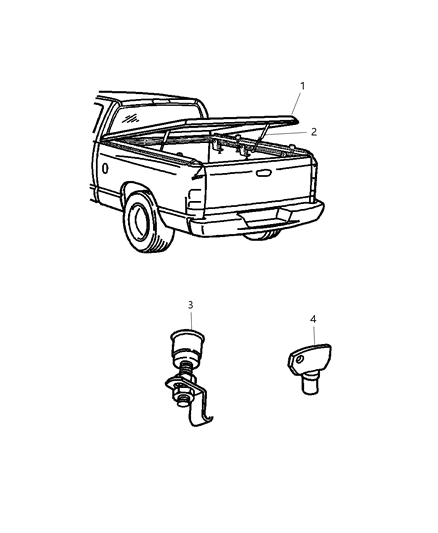 2004 Dodge Dakota Cover Kit-TONNEAU-Hard Diagram for 82207986