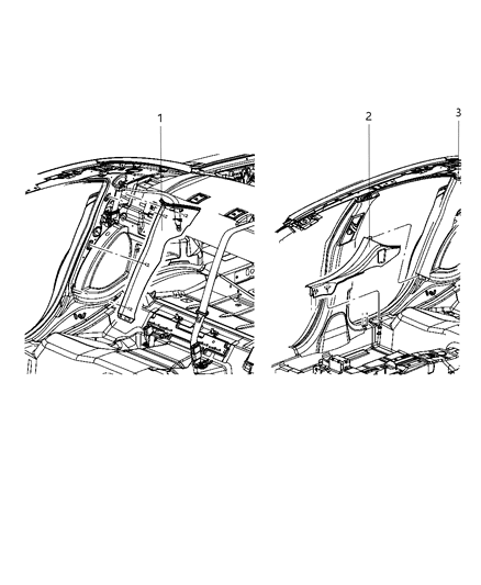 2011 Dodge Charger Panel-C Pillar Inner Diagram for 1PM89DX9AB