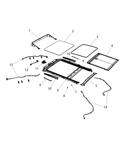 2017 Chrysler 200 Hose-SUNROOF Drain Diagram for 68110540AF