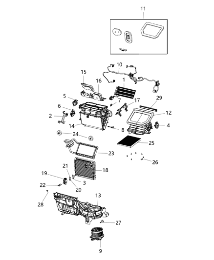 2020 Jeep Wrangler A/C & Heater Unit Diagram 2