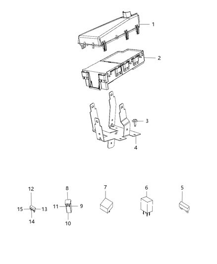 2013 Dodge Viper Bracket-Power Distribution Center Diagram for 5035181AB