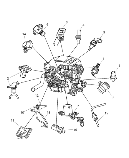 2008 Jeep Grand Cherokee Switch-Oil Pressure Diagram for 5149038AB