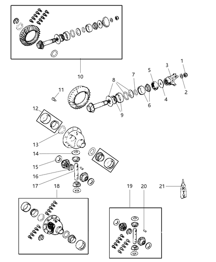 2004 Jeep Wrangler Gear Kit-Ring And PINION Diagram for 5086617AA