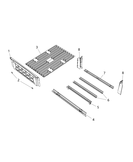 2019 Ram 1500 Pick Up Box Crossmember Diagram 1