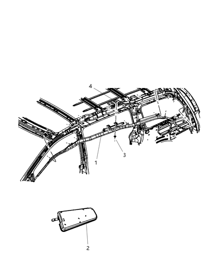 2010 Dodge Grand Caravan Side Curtain Air Bag Diagram for 5057626AB