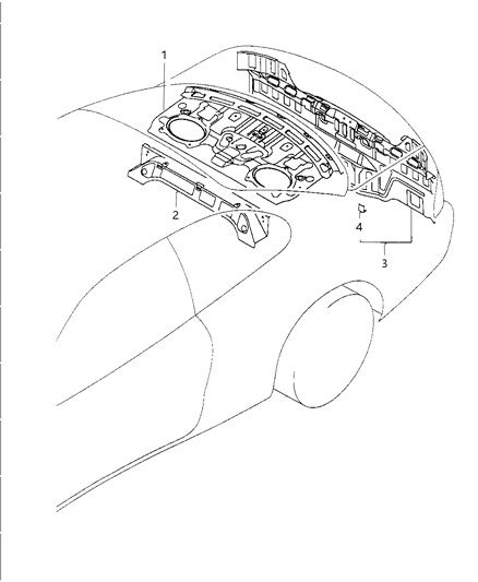 1998 Dodge Avenger Panel Rear Seat Back Diagram for MB907766