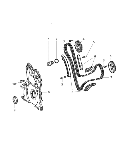 2008 Jeep Grand Cherokee Timing Cover And Timing System Diagram 1