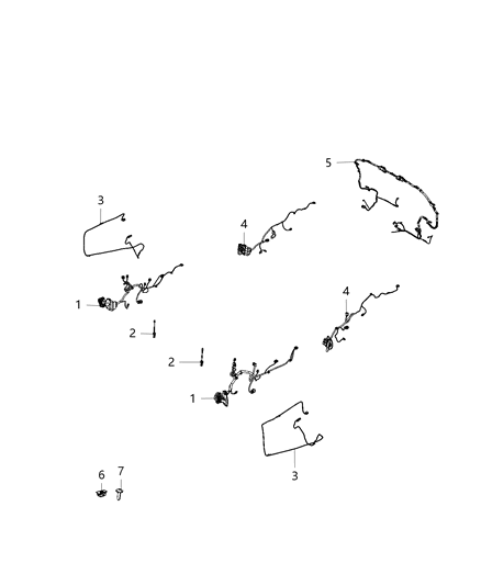 2020 Dodge Durango Wiring-Rear Door Diagram for 68333600AA