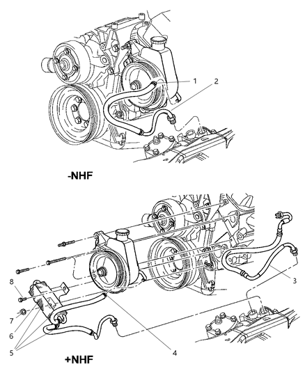 1999 Dodge Durango Power Steering Hoses Diagram 2