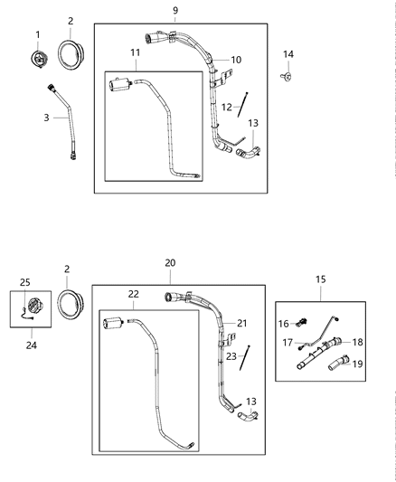 2012 Jeep Wrangler Fuel Tank Filler Tube Diagram