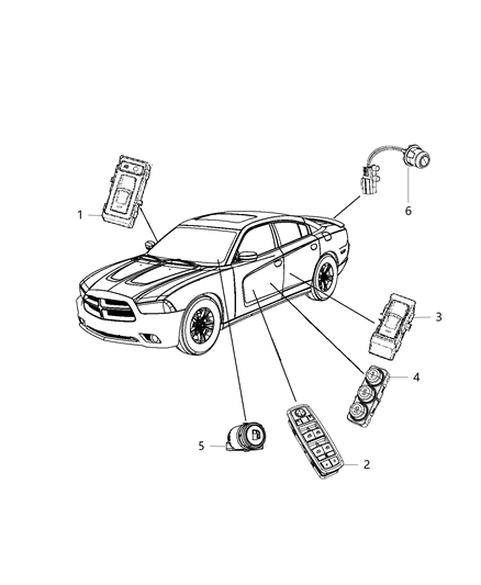 2011 Dodge Charger Switches Doors Decklid & Liftgate Diagram