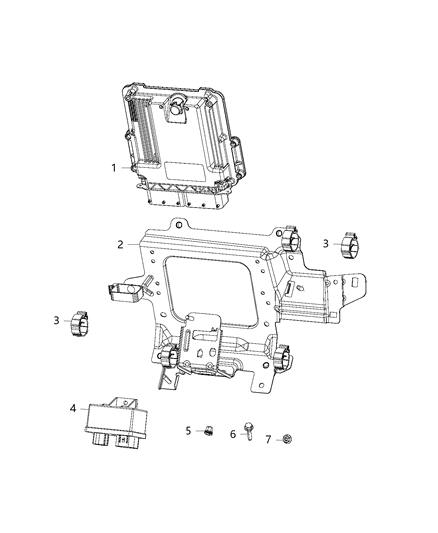 2020 Jeep Compass Bracket-Engine Control Unit Diagram for 68255345AA