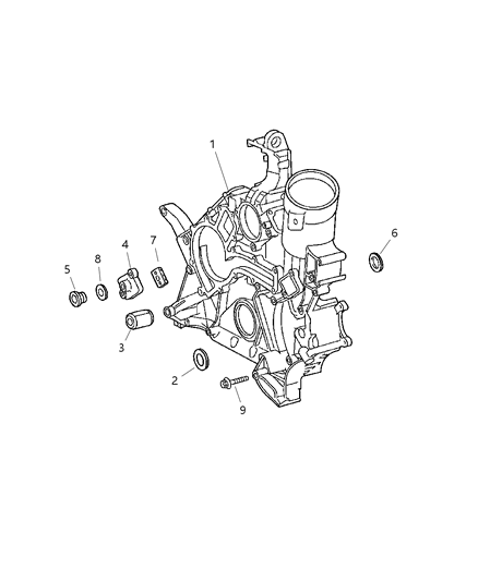 2004 Chrysler Crossfire Timing Cover & Related Parts Diagram