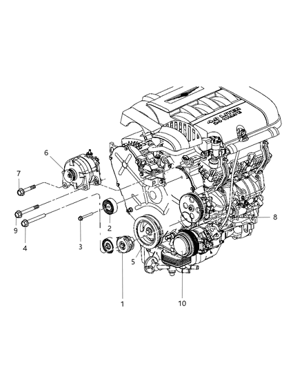 2008 Chrysler Pacifica PULLEY-A/C Compressor Diagram for 68018352AA