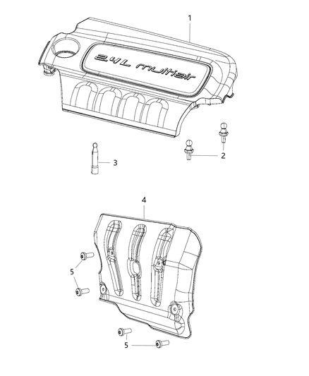 2015 Ram ProMaster City Engine Cover & Related Parts Diagram