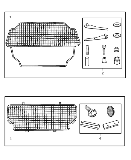 2002 Jeep Grand Cherokee Hardware-Load Partition Diagram for 5086023AA