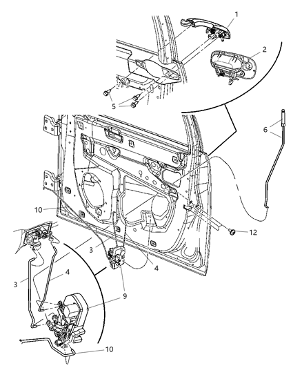 2007 Dodge Charger Handle-Exterior Door Diagram for YS87ARHAE