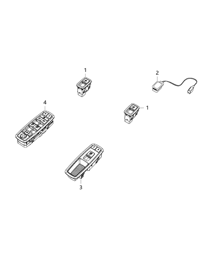 2019 Dodge Journey Switches, Doors, Mirrors And Liftgate Diagram 2