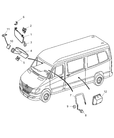 2007 Dodge Sprinter 2500 Clip-Visor Diagram for 1HQ43KDVAA