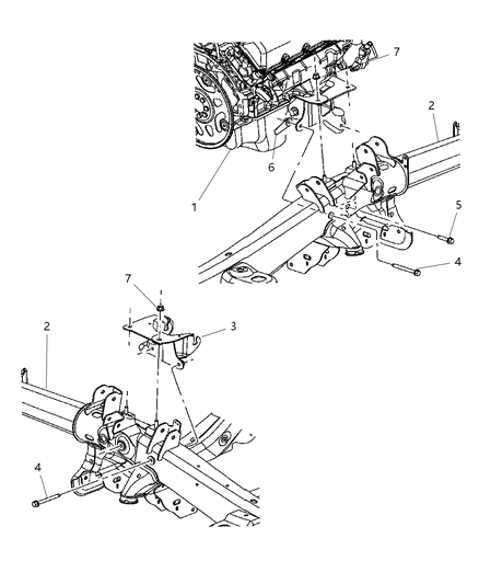 2006 Dodge Durango Front Mount Brackets To Engine Diagram 2