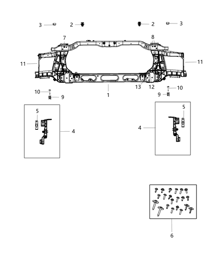 2013 Ram 1500 Bracket-HEADLAMP Mounting Diagram for 68050756AC