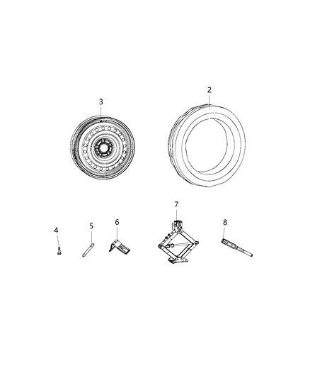 2019 Jeep Cherokee Emergency Kit, Spare Tire Diagram