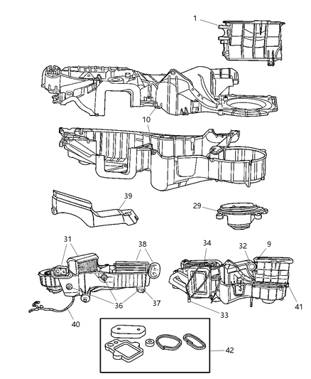 2004 Chrysler PT Cruiser Housing-A/C And Heater Diagram for 5142886AA