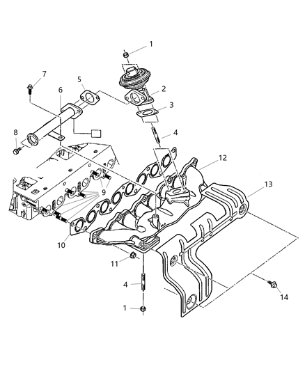 2004 Jeep Liberty Manifolds - Intake & Exhaust Diagram 2