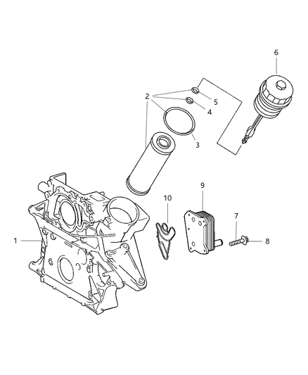 2008 Chrysler PT Cruiser Filter-Engine Oil Diagram for 5080244AB