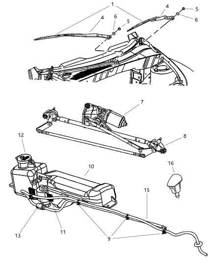 2003 Chrysler PT Cruiser Blade-Front WIPER Diagram for 5018431AA