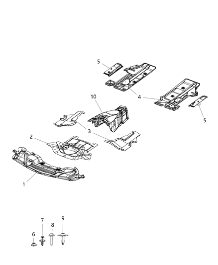 2020 Dodge Challenger Belly-Front Diagram for 68085541AC
