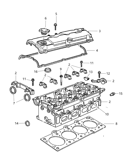 2003 Chrysler Sebring Sedan & Convertible Cylinder Head Diagram 2