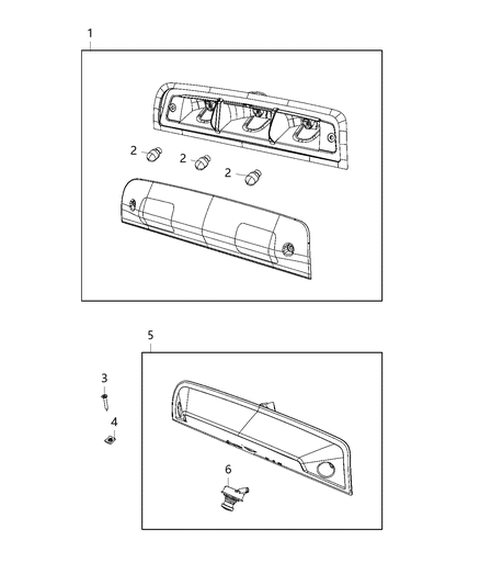 2020 Ram 2500 Parts, Tail Lamps Service Diagram 1